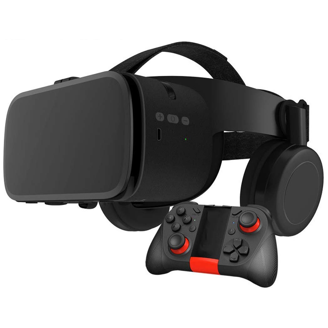 RSGK Gafas virtuales 3D VR, Controlador Bluetooth, Adecuado para películas y Videojuegos 3D VR, Gafas de Realidad Virtual General para niños y Adultos