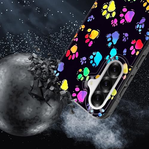 GFEWYTJYJ for Galaxy A17 5G Case,[10 FT Military Grade Drop Protection] Non-Slip Heavy Duty Shockproof Phone Case for Samsung Galaxy A17 5G 6.7 inch 2025,Colorful Paw Print - image 2