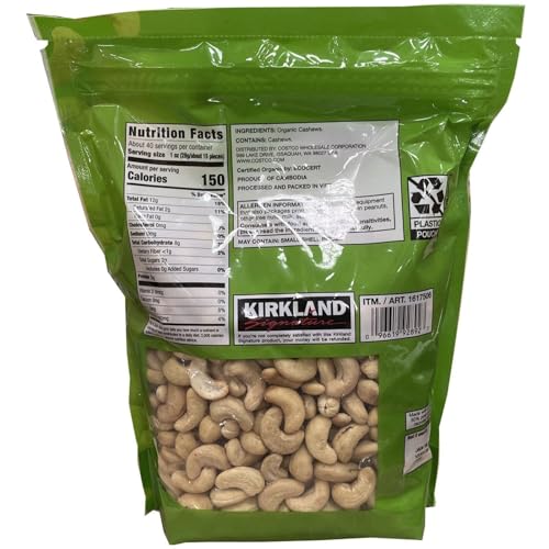 Kirkland Signatures Organic Whole Cashews Unsalted Unroasted - 2 Lb 8 Oz (2 Pack) image 5