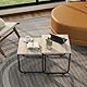 FOUBAM Couchtisch Industrial Style 2er Set Satztische Beistelltisch Sofatisch Kaffeetisch, verschachtelte Beistelltische aus Metall und Holz,für kleine Räume,Vintage Sofa Tisches, Schwarz und Natur