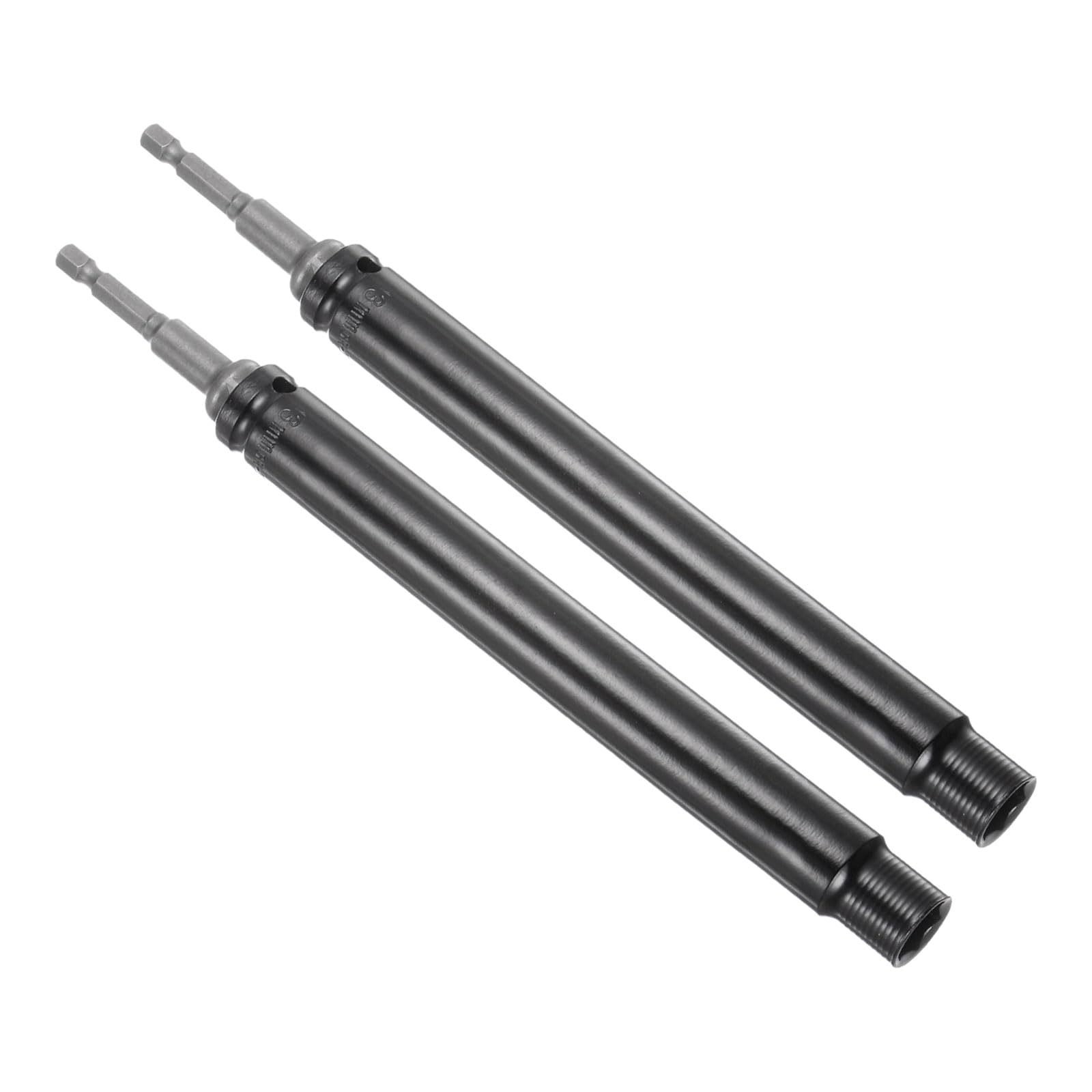 Prolunga Presa Cava, Misura 13mm Lunghezza 200mm Attacco Esagonale 1/4" Adattatore 73mm Chiave Bussola 6 Punti Dadi Potenza Cambio Rapido-(Applicazioni: Asta Filettata Lunga), 2pz