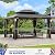 Modern Shade The Horizon Hard Top Gazebo 12' x 14' with 4 LED Lights, Permanent Hardtop Gazebo with Galvanized Steel Double Roof, Metal Gazebo with Decor Hooks, Mosquito Nettings for Patio, Black