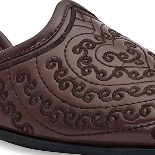 Image of San Frissco Men Faux Leather Atlantis Cherry Mojaris