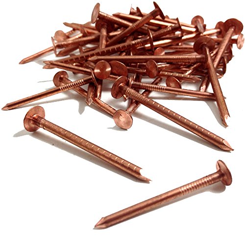 25, 30mm x 3.35mm COPPER CLOUT ROOFING NAILS - ALSO USED FOR TREE STUMP REMOVAL - DIY by TIMco