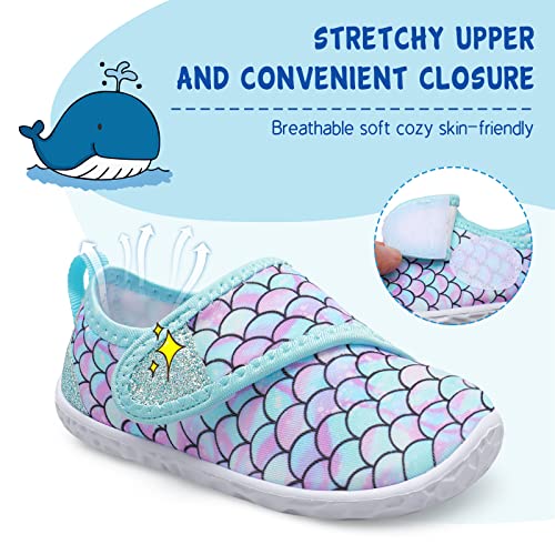 Image of LeIsfIt Toddler Water Shoes Boys Girls Barefoot Aqua Socks Kids Breathable Quick-Dry Swim Shoes for Beach Pool Surf