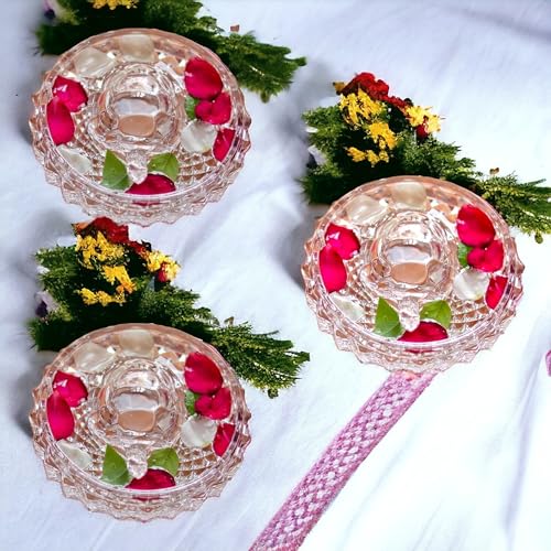 Image of SAUDEEP INDIA Vastu Feng Shui Crystal Turtle Tortoise with Plate for Nuclear Family(3 Family Member)
