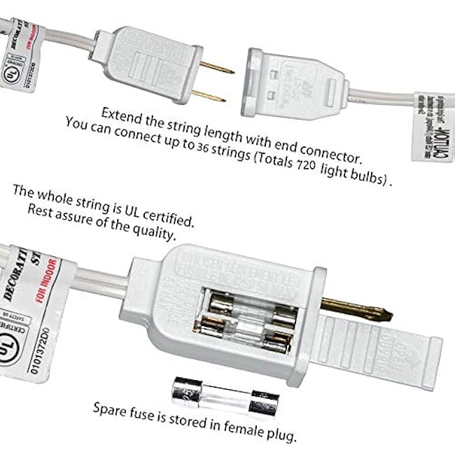 50Ft LED Outdoor String Lights with 22 G40 LED Shatterproof Globe Bulbs(2 Spare), Connectable Hanging Outdoor Patio Lights for Backyard Garden Porch Party Decorations, White