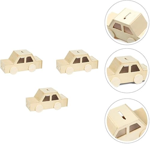 Miniatura 6 de EXCEART DIY Juguetes de madera para niños, alcancía creativa inacabada, caja de ahorros, contenedor de cambio, juguete divertido para manualidades