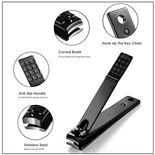 Beauté Secrets Nail Clippers, Sharp Sturdy Toenail Clippers for Adult Men Women 3 pcs Thick Nail Cutter Professional Fingernail Clipper Trimmer Set - Image 5