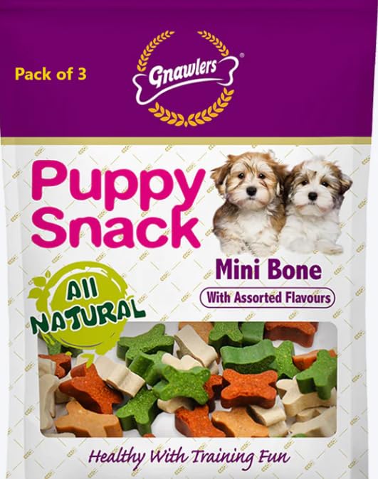 Gnawlers Chicken Puppy Snack Mini Bone for Baby Dog Treat with Assorted Flavours, Pack of 3 X 250 g (B0CXC6HGYF) Amazon Price History, Amazon Price Tracker