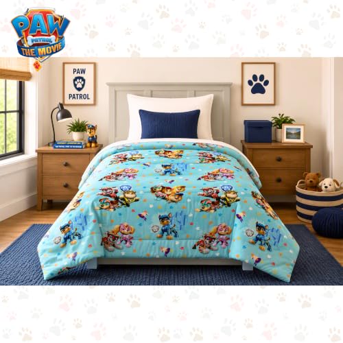 Image of Franco Paw Patrol Kids Bedding Super Soft Cozy Microfiber Comforter, Twin, Chase, Skye, Marshall, Rubble, (Officially Licensed Product)