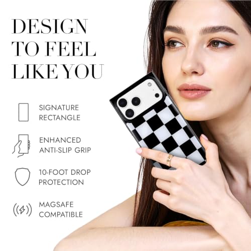 Image of COCOMII Rectangle for iPhone 18 Pro /17 Pro Case, Monochrome Checkered