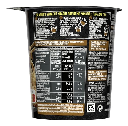MAGGI Magic Asia Noodle Cup Beef, leckeres Fertiggericht in Brühe mit Rind-Geschmack und Gemüse im praktischen Becher, 8er Pack (8 x 63g) 4