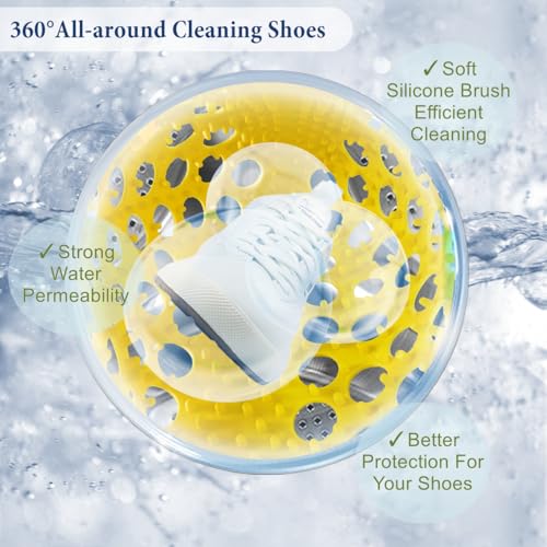 Sac de machine à laver en silicone jaune pour nettoyer ses baskets après le sport - 6