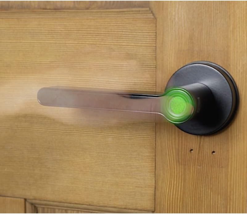 Miniatura 6 de Breeze - Cerradura de puerta de entrada sin llave con manija para el hogar, hotel, oficina, apartamento, dormitorio (negro, rosa)