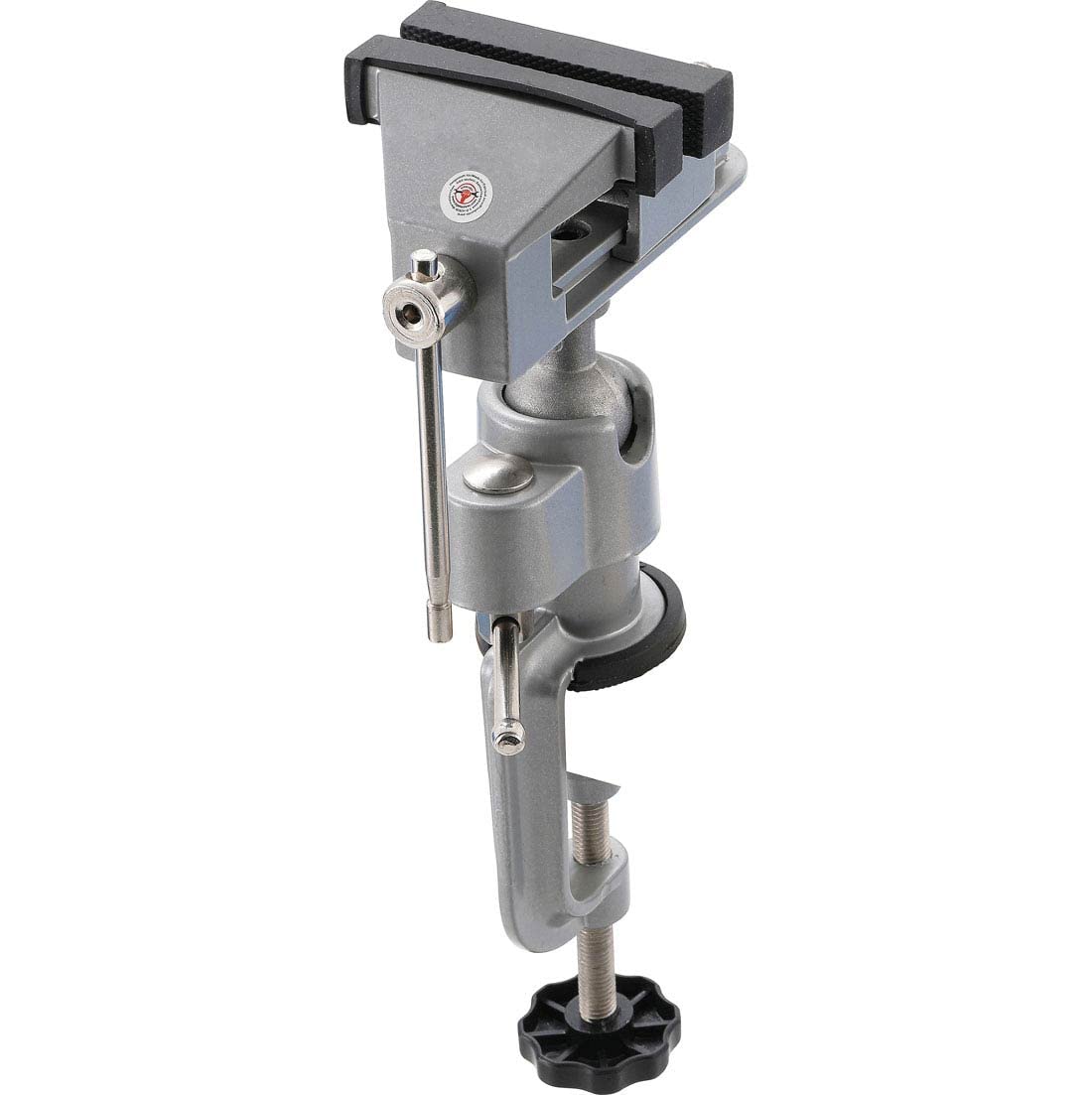 OC-PRO Etau d'établi Articulation pivotante et inclinable sur rotule 360° 70 mm Argent, Noir