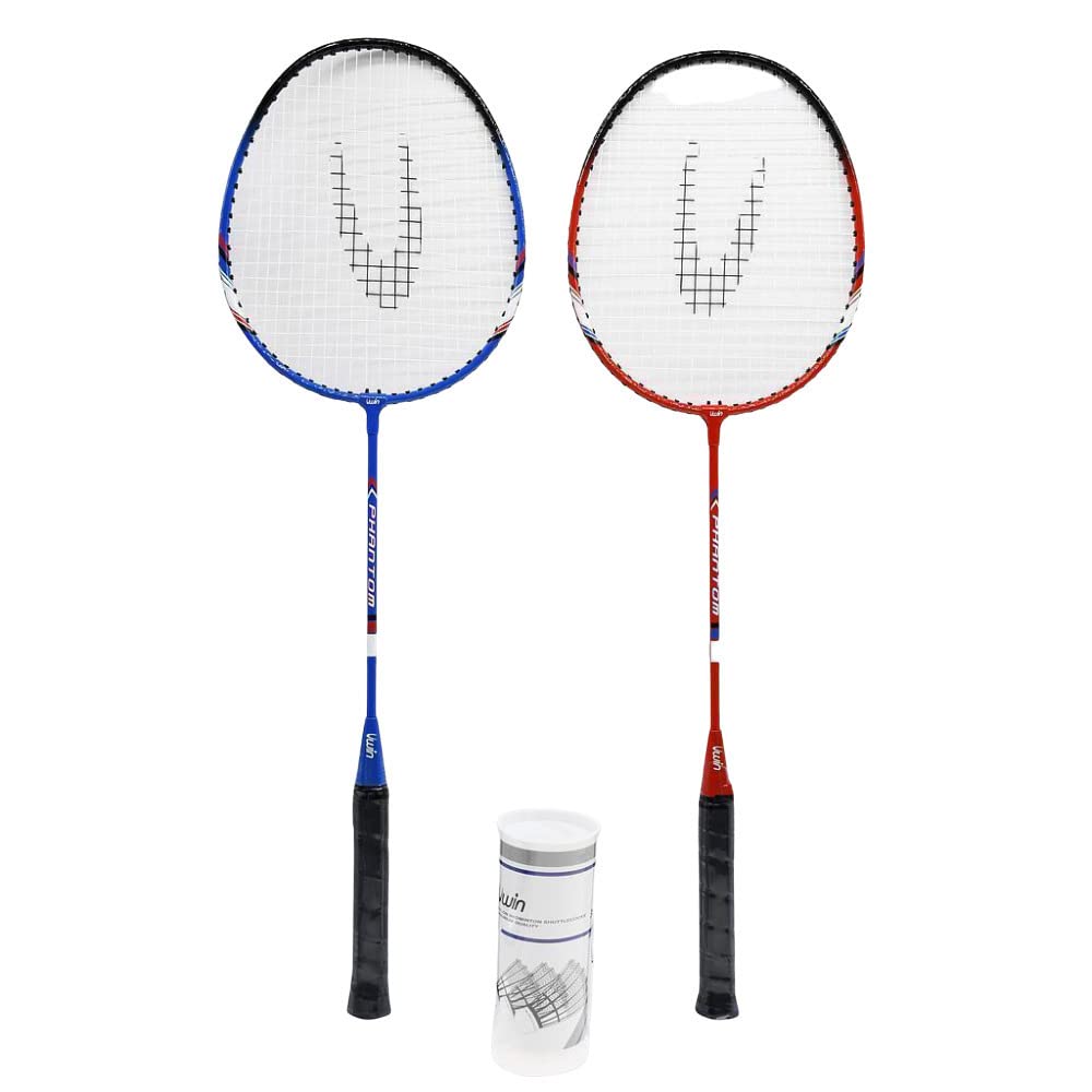 Uwin Unisex 2 Player Badminton Racket Set Blue/Red One Set