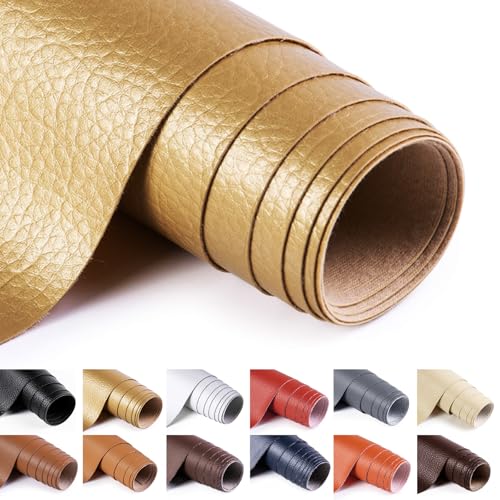 Similicuir vinyle doré haut de gamme en 137.2 cm pour sellerie et artisanat