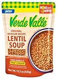 Verde Valle Original Recipe Lentil Soup Fresh Ready to Eat 15.2 oz (Pack of 1), Authentic Mexican Prepared Meal, Sopa de Lentejas, Protein, Fiber, Carrots, Tomatoes, Onions, Jalapeno Peppers