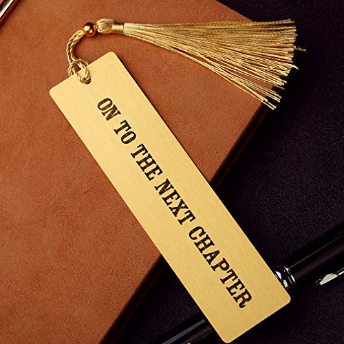 On to The Next Chapter Wedding Reader Bookmark Wedding Party Gift Engraved Bookmark Silver Wedding Reader Gifts (Golden) - Image 3