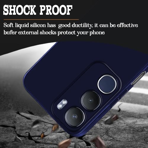 Image of Back Cover for Vivo Y29 5G / Y19s 4G | Full Camera Protection | Premium Liquid Silicon Case | Flexible Bumper Case for Vivo Y29 5G / Y19s 4G (Dark Blue)