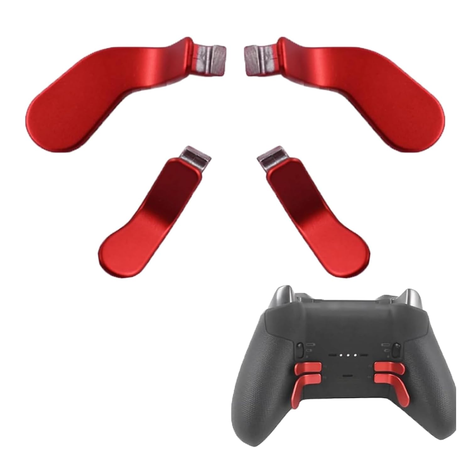Anglepingping 4 PCS Elite Controller Paddles for Xbox One Elite Controller Series 2 Model 1797/1698,Stainless Steel Replacement Parts for Xbox Elite Controller Series 2 Core(Red)