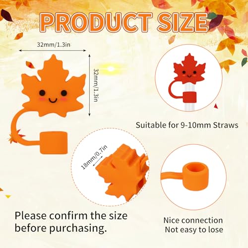 Capuchon de paille feuille d'érable en silicone durable pour grands récipients