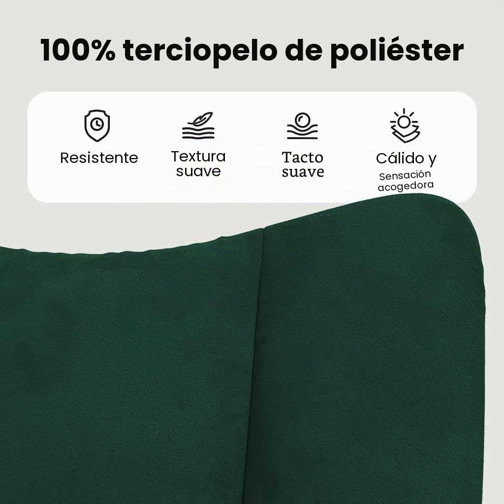 vidaXL Silla Mecedora de Terciopelo Verde Oscuro