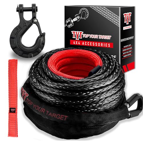 TYT Synthetic Winch Rope Kit - 3/8" x 92' with