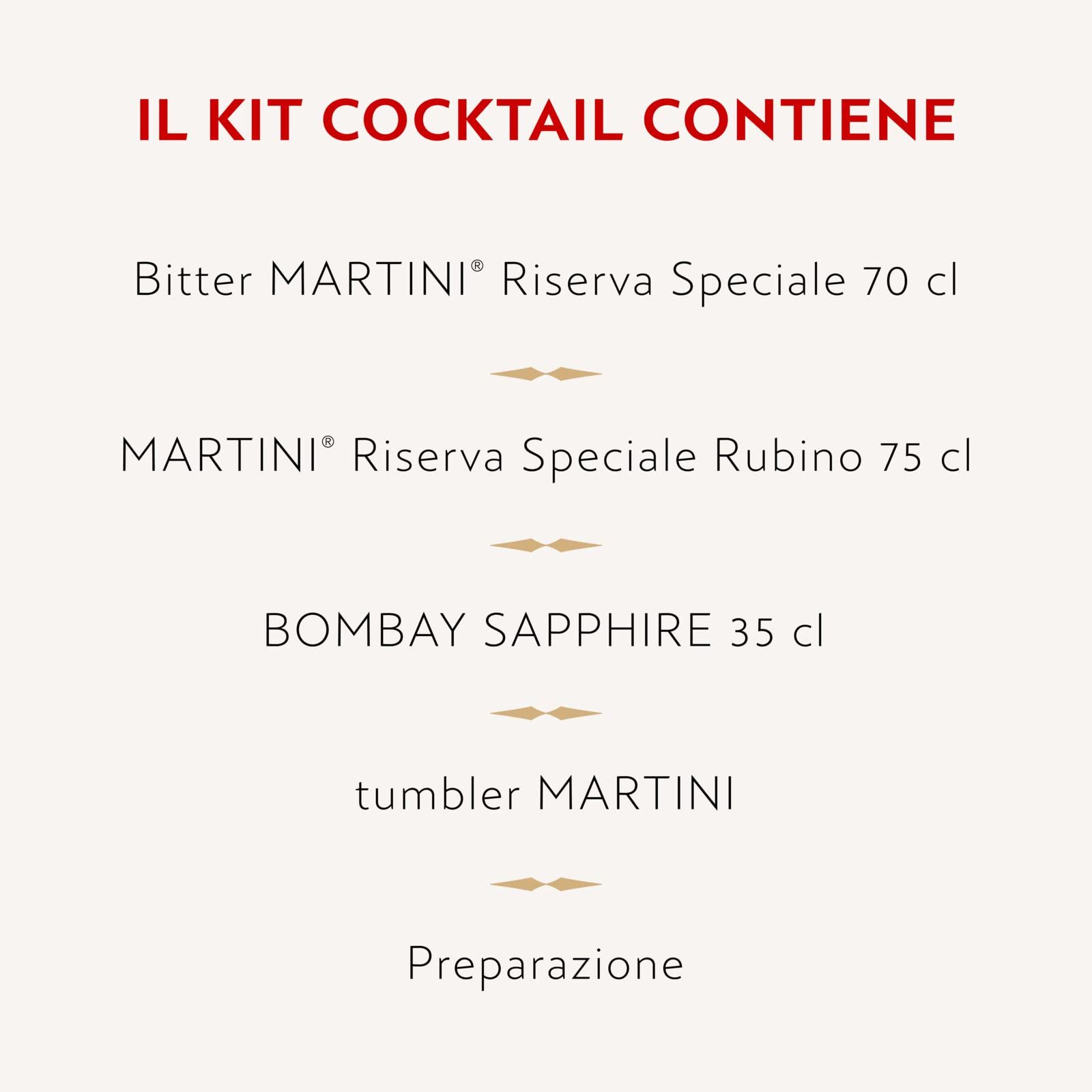 Martini Negroni Cocktail Kit Gift Set, Include Martini Riserva Speciale Rubino Vermouth 75cl, Martini Riserva Speciale Bitter 70cl, Gin Bombay Sapphire 35cl, Bicchiere Tumbler Martini
