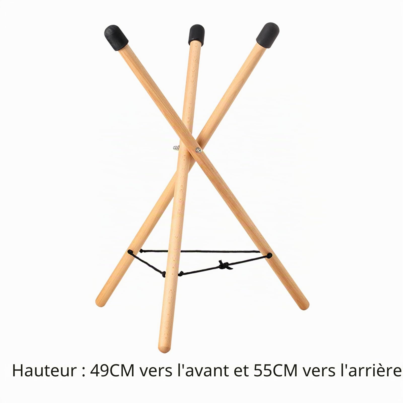 Kaxenig Support De Caisse Claire, Handpan Support De Tambour À Langue en Acier, Trépied Réglable en Bois De Hêtre Massif, pour Tambou À Langue en Acier Et Bongos De Plus De 10 Pouces