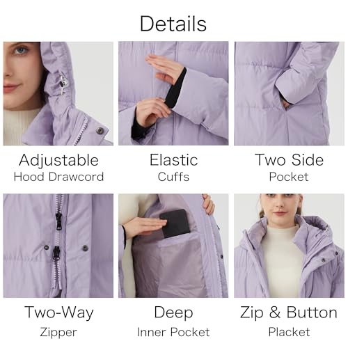 Image of Women's Long Hooded Down Coat, 700 Fill Power Puffer Jacket