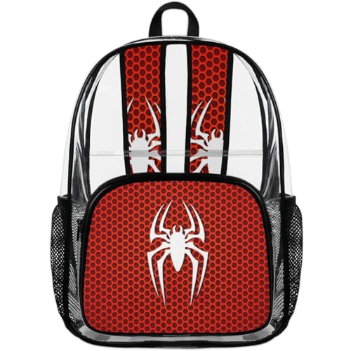 Spiders Pattern Clear Backpack Heavy Duty Transparent Backpacks Large See Through Backpacks PVC Stadium Approved for Men Women Security Sports Work Travel Concert4