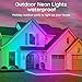 RCUICA 16.4FT LED Neon Rope Lights Waterproof with Smart App Control Remote,DIY Scene Modes,Music Sync hronization,Eaves Lights for Garden Decor,Deck,Christmas