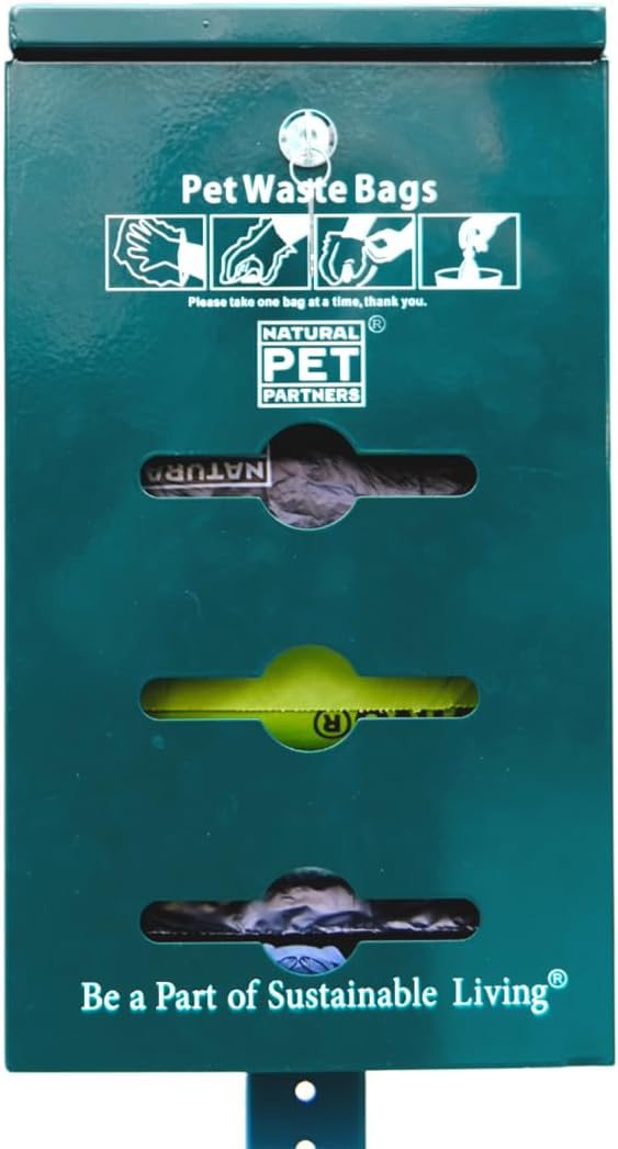 The Original Poop Bags® Commercial Bulk Roll Poop Bags Dispenser – Holds up to 800 Dog Waste Bags, Weather-Resistant, Durable Aluminum – Outdoor Use, Green