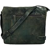 Maße: ca. 34,5 x 31 x 9 cm Pride and Soul 47157 - Umhängetasche Jumper, aus echtem Leder, braun