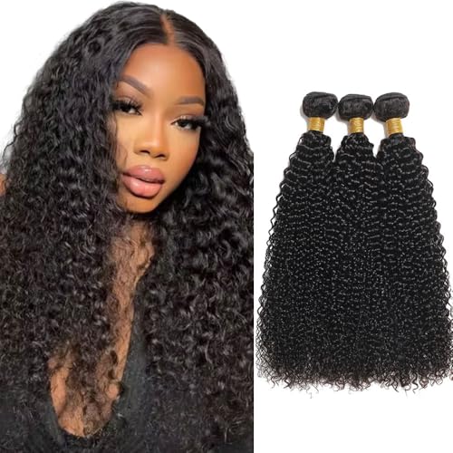 TARPION Human Hair Bundles Curly Wave Bundle 22 22 22 Inch Color 1B Bundle