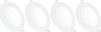 Plafon LED Embutir Redondo 6w Luminária Branco Frio Bivolt Elgin (Kit 4 Unidades)