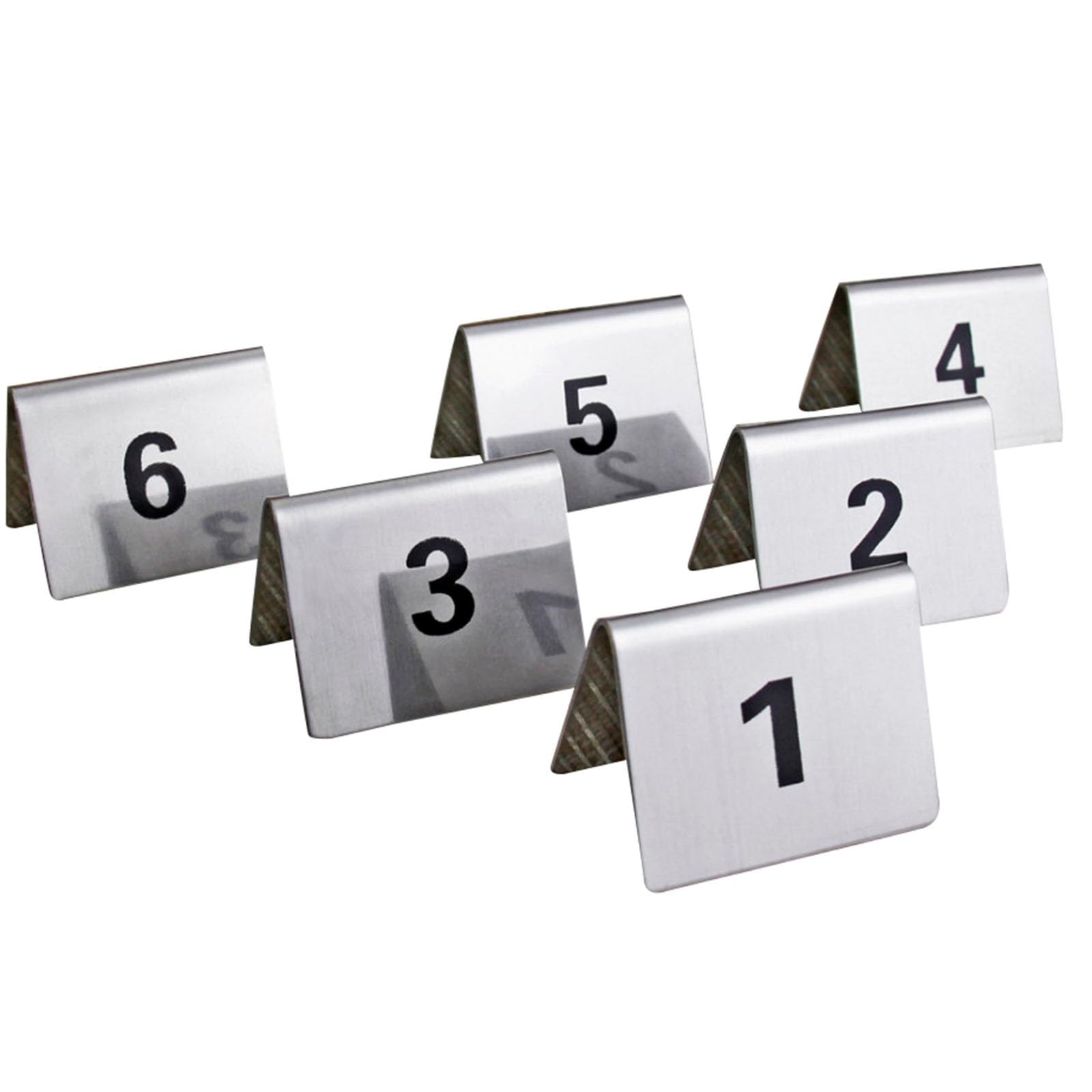 Tarjetas de números de mesa de restaurante, tarjetas de números de mesa de acero inoxidable, impresión a doble cara, 1-25, 1-50, adecuadas for restaurantes(1-50)