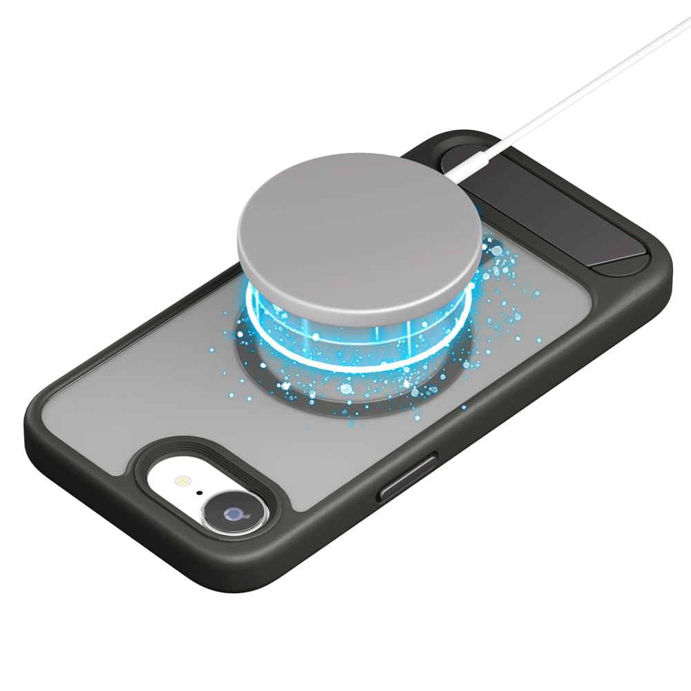 iPhone17e / iPhone16e 用 MagSafe対応 スタンド付ハイブリッドケース マットブラック PG-25KMH09BK