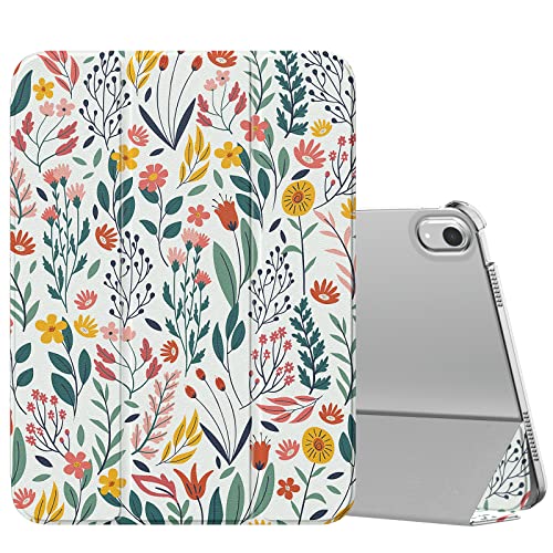 Image of MoKo for iPad (A16) 11th Generation Case 11 Inch 2025, iPad 10th Generation Case 10.9 Inch 2022, Slim Stand Hard PC Translucent Back Shell Smart Cover, Support Touch ID, Auto Wake /Sleep, Flowers