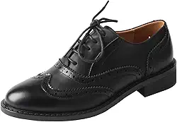 Oxford plataforma para mulheres, bico fino, salto baixo, cadarço grosso, clássico Oxford