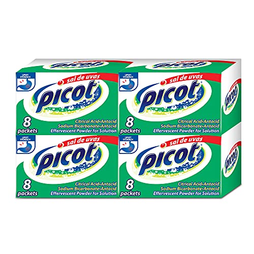 Sal de Uvas Picot Effervescent Powder Solution Antacid 0.17 Oz 4-Pack of 8 Antacid Packets  4 Boxes