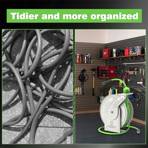 60ft Heavy-Duty Steel Auto Rewind Hose Reel