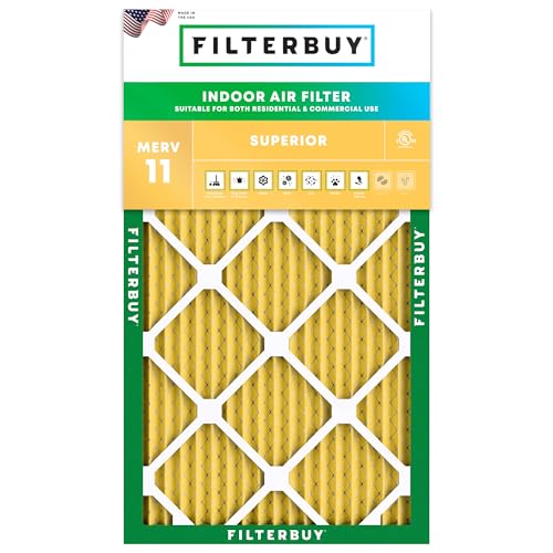 Filterbuy 18x36x1 Air Filter MERV 11 Superior Pet & Allergy Defense (1-Pack), Electrostatic Pleated HVAC AC Furnace Filters Replacement, Made in USA (Actual Size: 17.50 x 35.50 x 0.75)