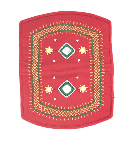 Image of srishopify handicrafts Cotton Zipper Wallet for Women Ladies Coin Holder Small Purse Clutch Wallets Red Hand Pouch - Abstract Pattern