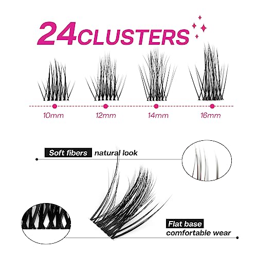 Image of CALAILIS Individual Lashes, DIY Eyelash Extensions, Super Thin Glue-based Band, Natural Look Reusable, Individual DIY Eyelashes(05MIX-C)