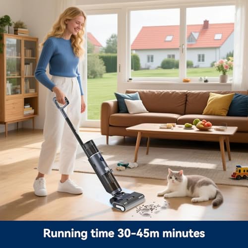 Image of JONR ED12 PRO Wet Dry Vacuum Cleaner,Vacuum Mop, Three Sided Cleaning,Hot Water Self-Cleaning,Hot Air Drying,Tangle-Free,Smart Hard Floor Cleaner Machine with Powerful Suction