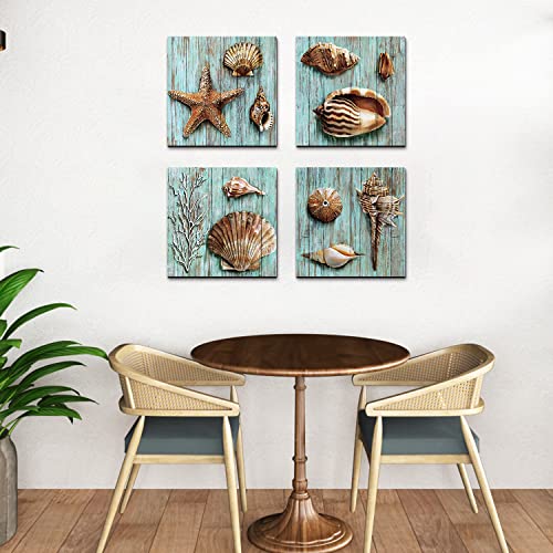 Rusticseashellwallartbeachdecorcoastaltealblueconchshellcanvasprintsfarmhouseoceanwalldecornauticalbeachystarfishpictureslivingroombathroombedroomhomedecorations12x124pcs Urban Country Home Decor Rustic seashell wall art beach decor coastal teal blue conch shell canvas prints farmhouse ocean wall decor nautical beachy starfish pictures living room bathroom bedroom home decorations 12×12 4 pcs urban country home decor