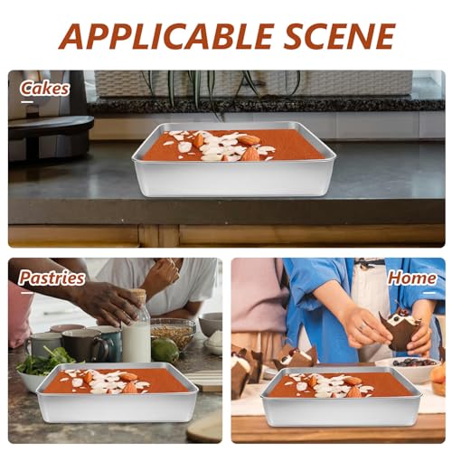 Molde rectangular de acero inoxidable Luxshiny para hornear pan y pasteles 8